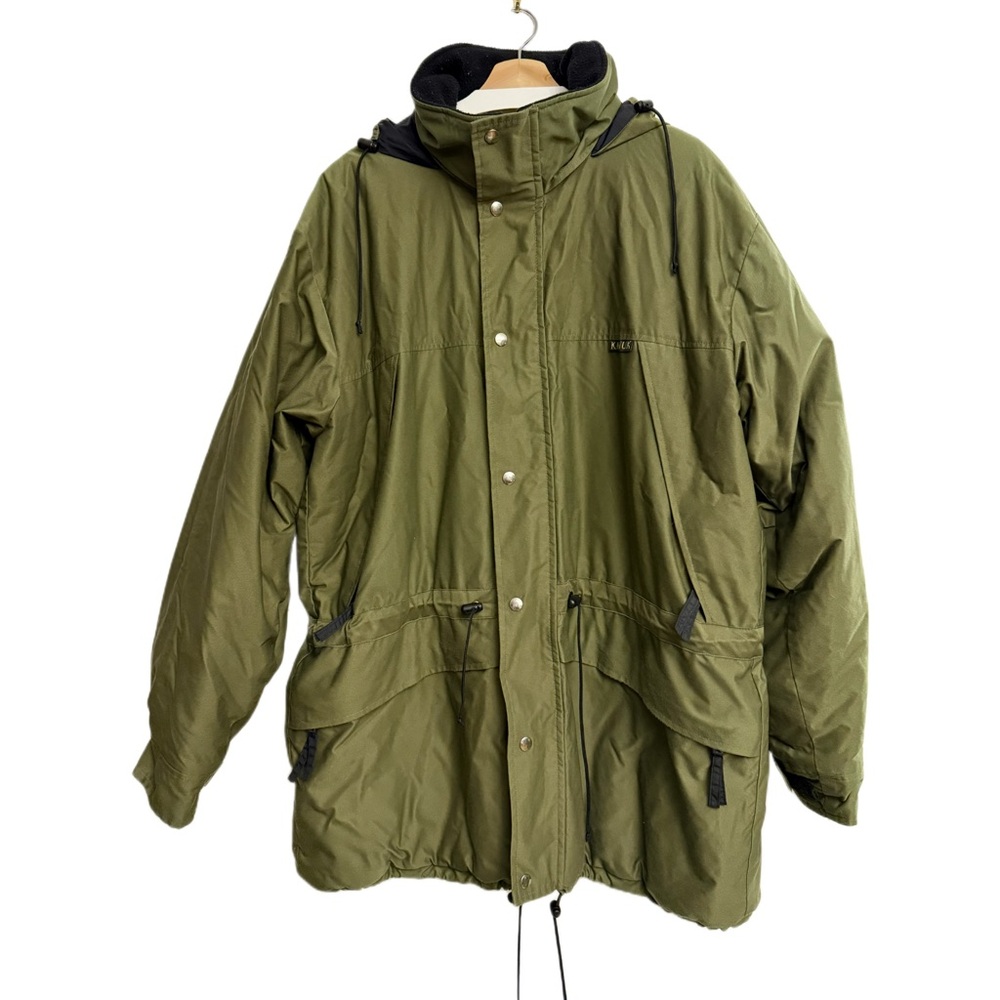 Vintage Kanuk green insulated winter jacket -fleece collar, excellent condition